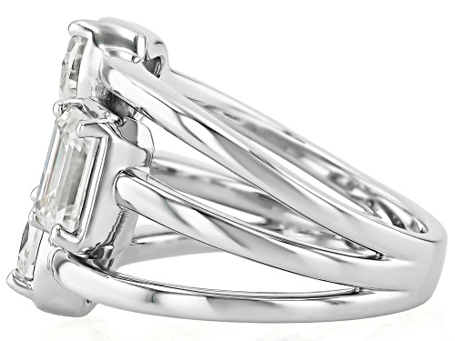 Pre-Owned MOISSANITE FIRE® 2.71CTW DEW EMERALD CUT, HEART SHAPE AND OVAL PLATINEVE® RING - Size 6