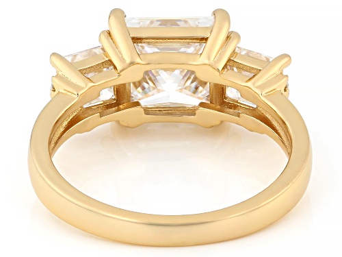 Pre-Owned MOISSANITE FIRE® 4.46CTW DEW SQUARE PRINCESS AND ROUND 14K YELLOW GOLD OVER SILVER RING - Size 6