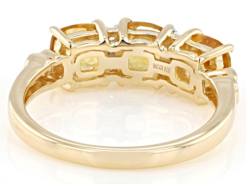 Pre-Owned 1.50ctw Citrine With 0.07ctw White Zircon 18K Yellow Gold Over Sterling Silver Ring - Size 7