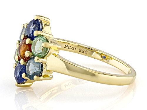 Pre-Owned 2.07ctw Multi Color Kyanite 18k Yellow Gold Over Sterling Silver Ring - Size 8