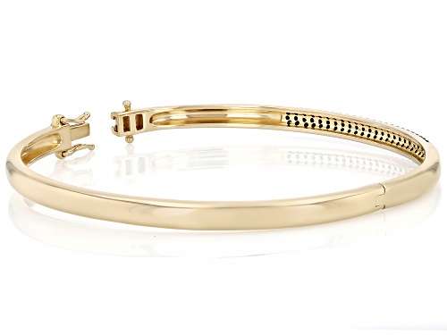 Pre-Owned 1.71ctw Black Spinel 18k Yellow Gold Over Sterling Silver Bangle Bracelet
