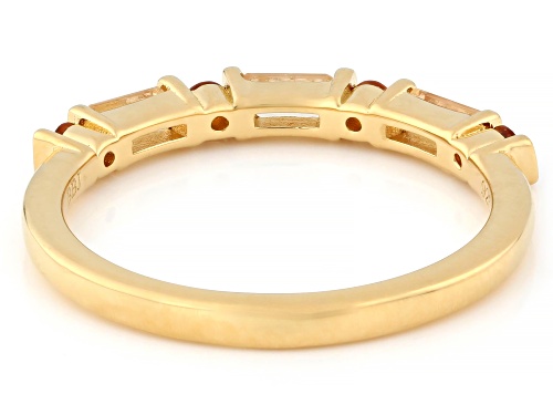 Pre-Owned 0.35ctw Imperial Topaz With 0.10ctw Madeira Citrine 18k Yellow Gold Over Sterling Silver R - Size 9