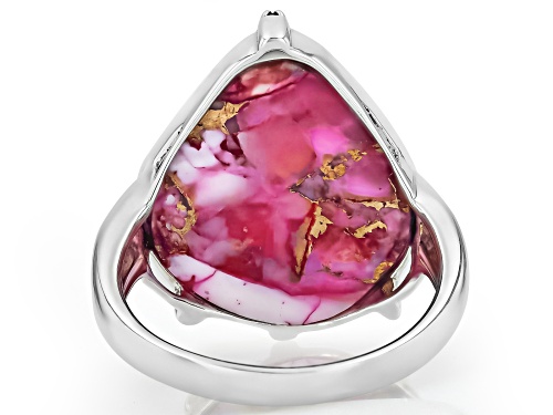 Pre-Owned Southwest Style by JTV™ Purple Spiny Oyster Shell Sterling Silver Peace Sign Ring - Size 12