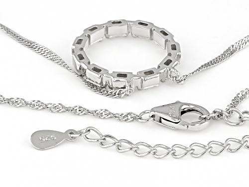 Pre-Owned MOISSANITE FIRE® .77CTW DEW BAGUETTE PLATINEVE® CIRCLE NECKLACE - Size 18