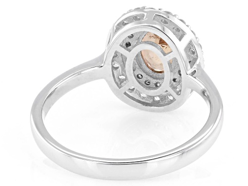 Pre-Owned .66ct Andalusite with .33ctw Champagne Diamond & White Zircon Rhodium Over Sterling Silver - Size 7