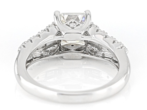Pre-Owned MOISSANITE FIRE® 2.27CTW DEW ASSCHER CUT WITH BAGUETTE ROUND BRILLIANT PLATINEVE® RING - Size 8