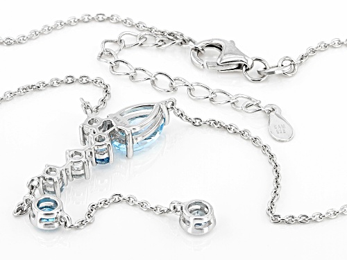 Pre-Owned 2.55ctw Glacier Topaz™ & Swiss Blue Topaz with Aquamarine Rhodium Over Sterling Silver Nec - Size 18