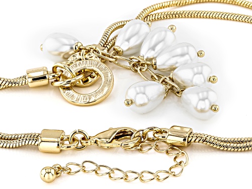 Pre-Owned Off Park® Collection Pearl Simulant Gold Tone Drop Necklace - Size 18