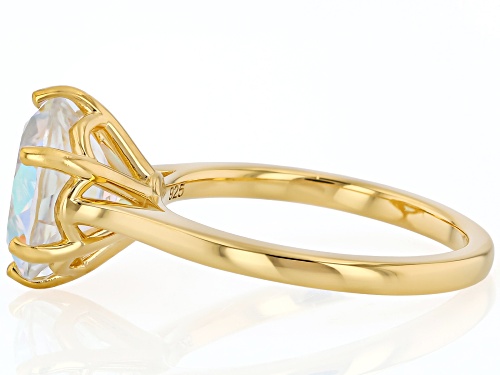 Pre-Owned 4.95ctw Mercury Mist Topaz 18K Yellow Gold Over Sterling Silver Solitaire Ring - Size 9