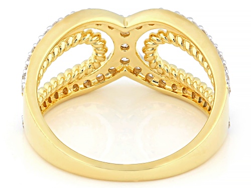 Pre-Owned Prazana® Lab-Grown Diamonds 0.50ctw Diamond 18K Yellow Gold and Rhodium Over Silver Ring, - Size 10