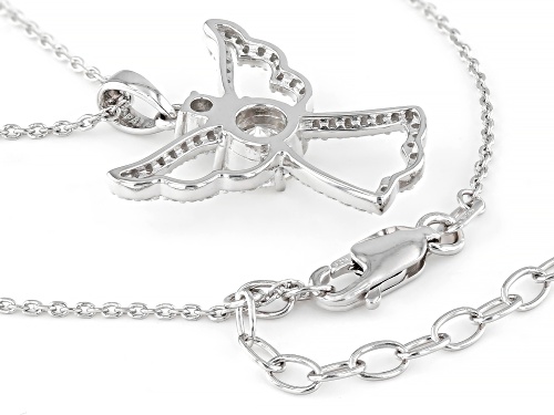 Pre-Owned MOISSANITE FIRE® 1.51CTW DEW ROUND PLATINEVE® ANGEL PENDANT AND CABLE CHAIN