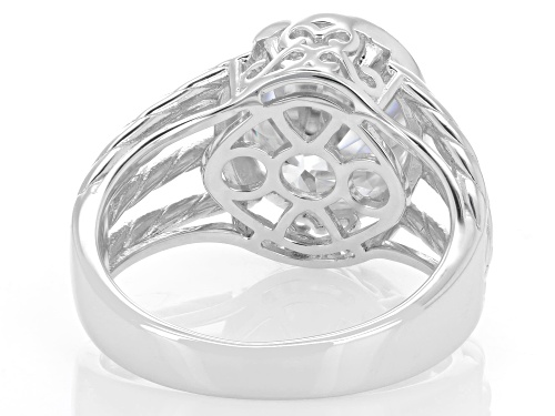 Pre-Owned MOISSANITE FIRE® 4.20CT DEW OVAL PLATINEVE® AND 14K YELLOW GOLD OVER SILVER RING - Size 8