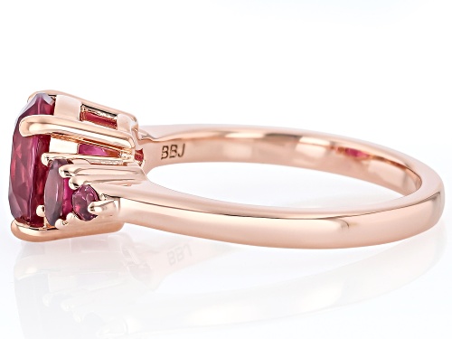 Pre-Owned 3.02ctw Cranberry Zandrite(R) With 0.50ctw Rhodolite 18K Rose Gold Over Sterling Silver Ri - Size 6