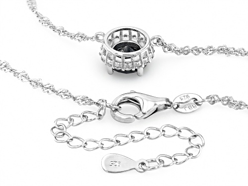 Pre-Owned MOISSANITE FIRE® AND BLACK MOISSANITE 1.52CTW DEW ROUND BRILLIANT PLATINEVE® HALO NECKLACE - Size 18