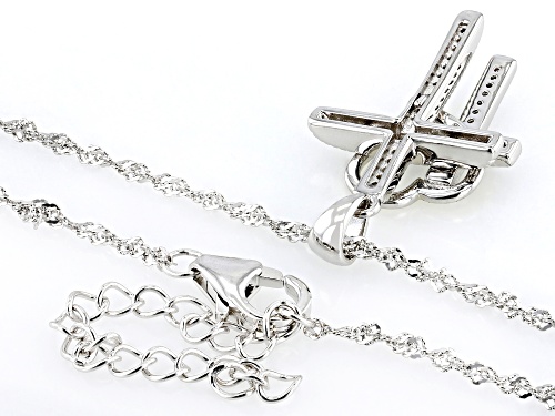 Pre-Owned Bella Luce® 0.34ctw White Diamond Simulant Rhodium Over Silver And Eterno™ Yellow Cross Pe