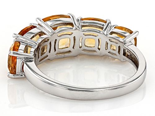 Pre-Owned 4.12ctw Square Cushion Citrine Rhodium Over Sterling Silver Ring - Size 8