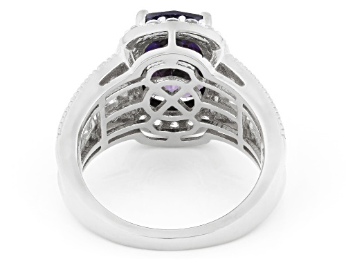 Pre-Owned Bella Luce® Esotica™ 8.22ctw Tanzanite And White Diamond Simulants Platinum Over Brass Rin - Size 6