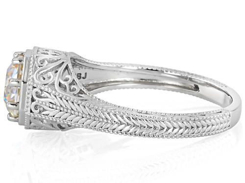 Pre-Owned 1.87ct Old European Cut Strontium Titanate Rhodium Over Sterling Silver Ring - Size 10