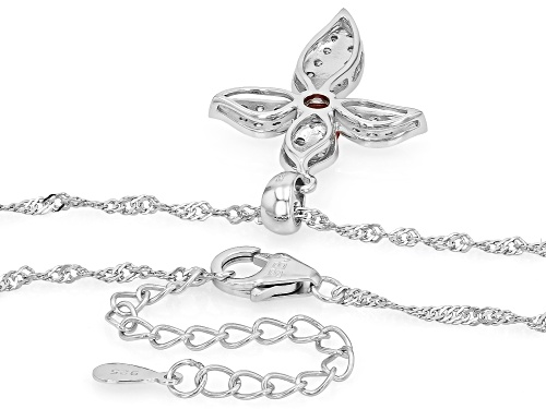 Pre-Owned Prazana® Lab-Grown Diamonds .75ctw Pink and White Round Diamond Sterling Silver Cross Pend