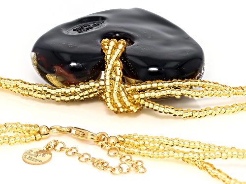 Pre-Owned Il Murano di Francesca Murano Glass Multi-Strand 18k Yellow Gold Over Sterling Silver Hear - Size 18