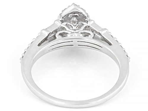 Pre-Owned Prazana® Lab-Grown Diamonds 0.70ctw Diamond Rhodium Over Sterling Silver Halo Ring F-G VS - Size 9