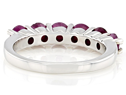 Pre-Owned 1.64ctw Ruby Rhodium Over Sterling Silver 6-Stone Ring - Size 7