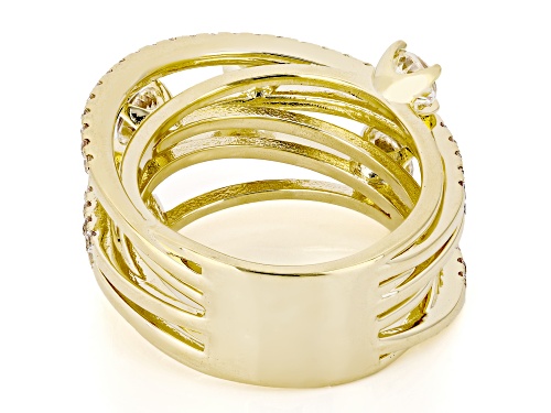 Pre-Owned 2.11ctw Lab Created White Sapphire 18k Yellow Gold Over Brass Ring - Size 8