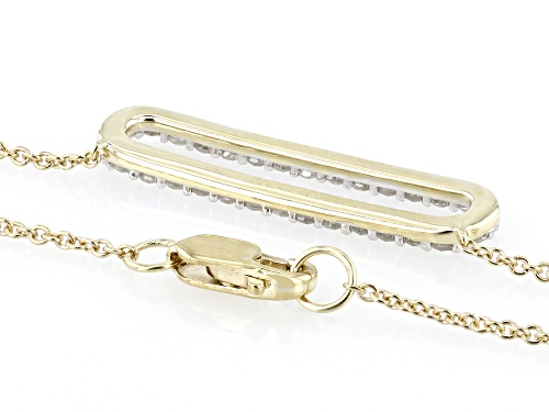 Pre-Owned 0.33ctw Round White Diamond 10k Yellow Gold Bar Necklace - Size 18