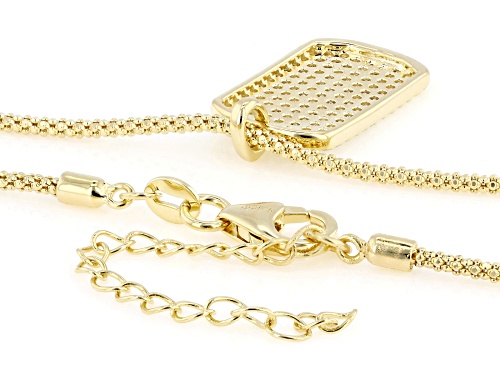 Pre-Owned MOISSANITE FIRE® 1.26CTW DEW ROUND 14K YELLOW GOLD OVER SILVER DOG TAG PENDANT AND CHAIN