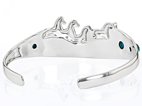 Pre-Owned Southwest Style By JTV™ 7mm Turquoise Sterling Silver Horse Cuff Bangle - Size 7.5