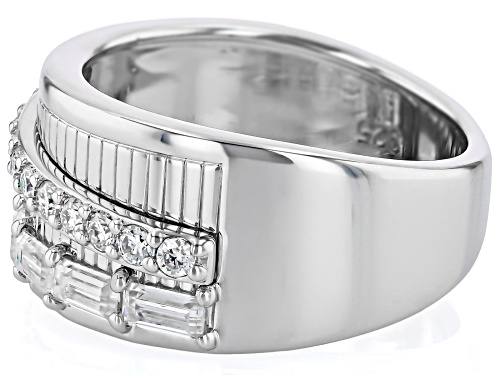 Pre-Owned MOISSANITE FIRE® 1.08CTW DEW BAGUETTE AND ROUND PLATINEVE® RING - Size 9