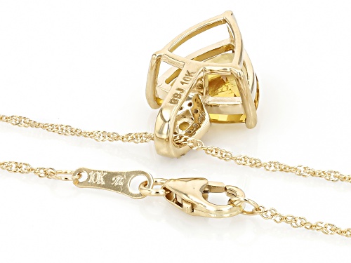 Pre-Owned 2.40ct Yellow Beryl with 0.04ct Yellow Sapphire 0.06ctw White Diamond 10k Yellow Gold Pend