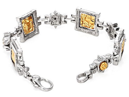 Pre-Owned Tagliamonte 18k Yellow Gold Over Sterling Silver and Sterling Silver Bi-Color Maternity Br - Size 7.5