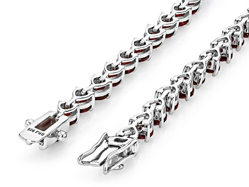 Pre-Owned 8.93ctw Pear Shape Vermelho Garnet™ Rhodium Over Sterling Silver Tennis Bracelet - Size 8