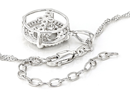 Pre-Owned MOISSANITE FIRE® 1.28CTW DEW ROUND BRILLIANT PLATINEVE® DANCING PENDANT WITH CHAIN