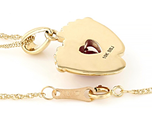 Pre-Owned 0.95ct Madagascar Ruby 10k Yellow Gold Pendant With Chain