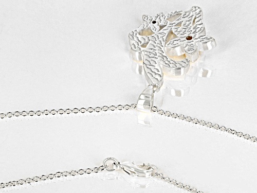Pre-Owned Artisan Collection of Ireland™ 0.05ctw Citrine Silver Tone Flower Pendant with Chain