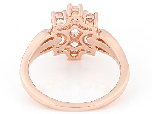 Pre-Owned 0.89ctw Peach Morganite 18k Rose Gold Over Sterling Silver Ring - Size 9