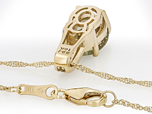 Pre-Owned 2.40ct Color Change Turkish Diaspore with 0.06ctw Yellow & White Diamond 10k Gold Pendant
