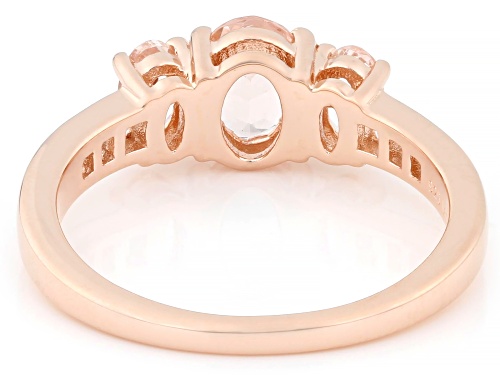 Pre-Owned 0.90ctw Morganite With 0.10ctw White Zircon 18k Rose Gold Over Sterling Silver Ring - Size 7