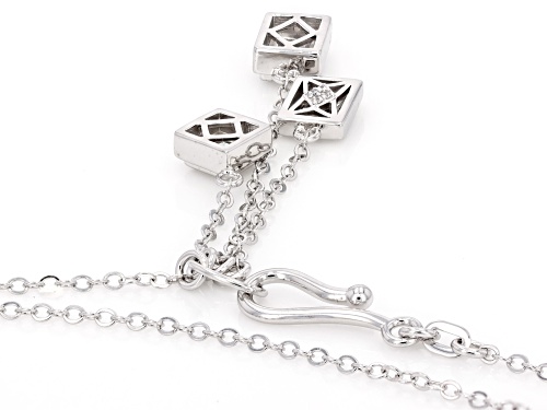 Pre-Owned Bella Luce® 1.44ctw White Diamond Simulant Rhodium Over Sterling Silver Necklace(0.87ctw D - Size 18