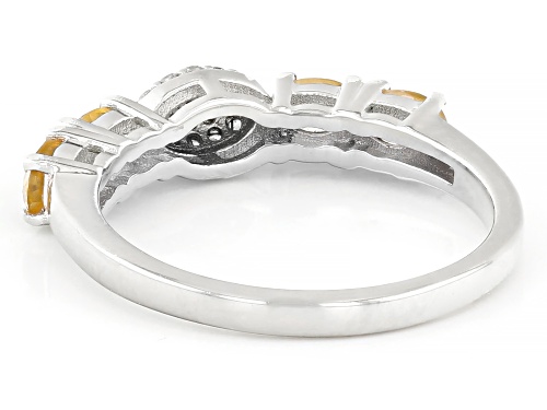 Pre-Owned 0.64ctw Citrine with 0.18ctw White Zircon Platinum Over Sterling Silver Ring - Size 7