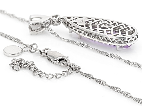 Pre-Owned Charles Winston For Bella Luce® Lavender & White Diamond Simulants Rhodium Over Silver Pen