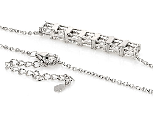 Pre-Owned 5.06ctw White Zircon Rhodium Over Sterling Silver Necklace - Size 18