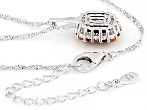 Pre-Owned 2.25ct Vermelho Garnet™ with 0.50ctw Citrine & Madeira Citrine Rhodium Over Silver Pendant