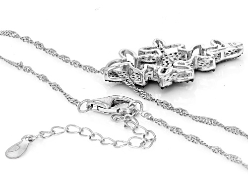 Pre-Owned 0.94ctw Black Spinel Rhodium Over Sterling Silver Pendant with Chain