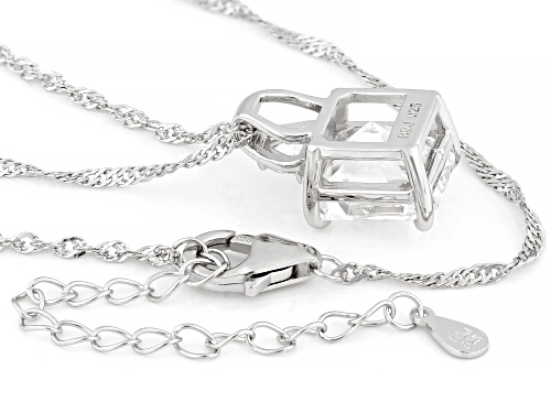 Pre-Owned 5.31ctw Square Snowflake Cut And Trillion Lab White Sapphire Rhodium Over Silver Pendant W