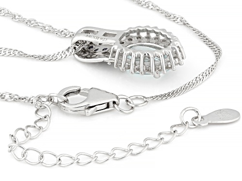 Pre-Owned 1.48ct Aquamarine with 0.48ctw Tanzanite & Zircon Platinum Over Sterling Silver Pendant wi