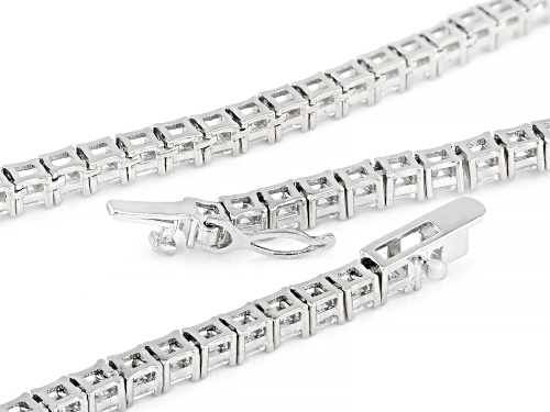 Pre-Owned Bella Luce® Ottone 36.20ctw Square White Diamond Simulant Rhodium Plated Necklace - Size 18