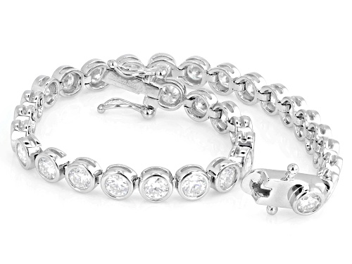 Pre-Owned MOISSANITE FIRE® 7.36CTW DEW ROUND BRILLIANT PLATINEVE® TENNIS BRACELET - Size 8